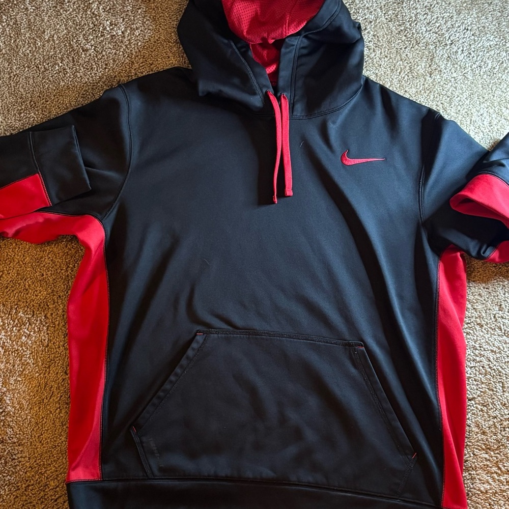 Nike Black and Red Hoodie